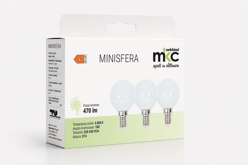 TRIPACK MINISFERA 5W 470LM E14 3000k