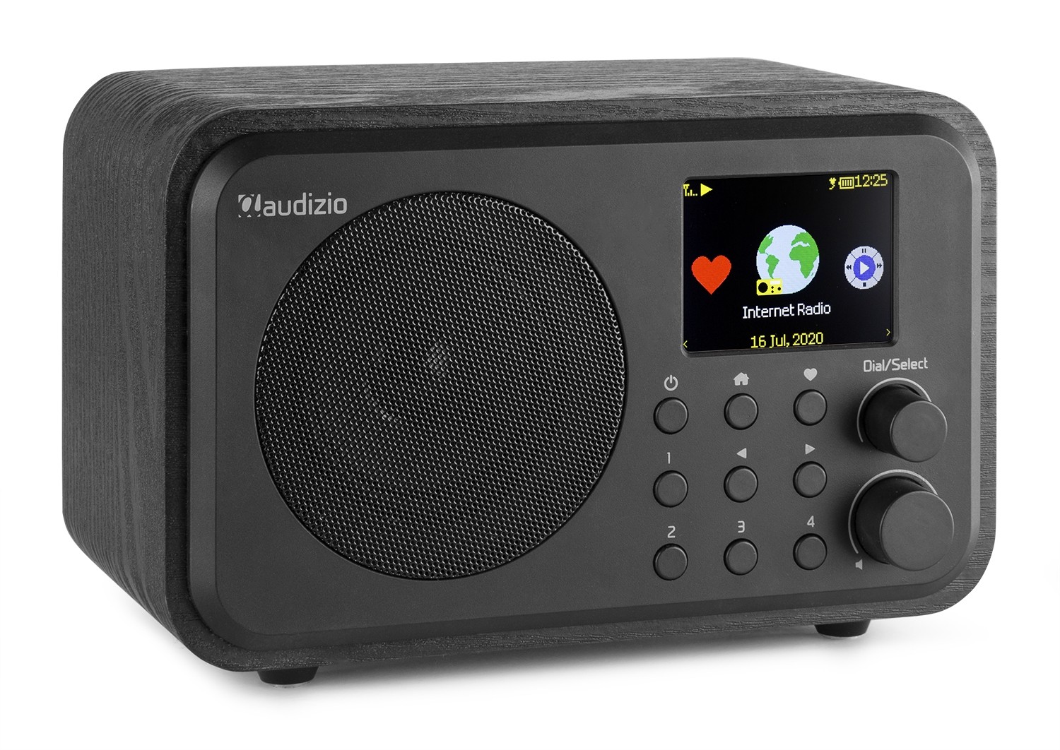 Venezia, WiFi Internet radio, batteria integrata e display a colori, colore nero