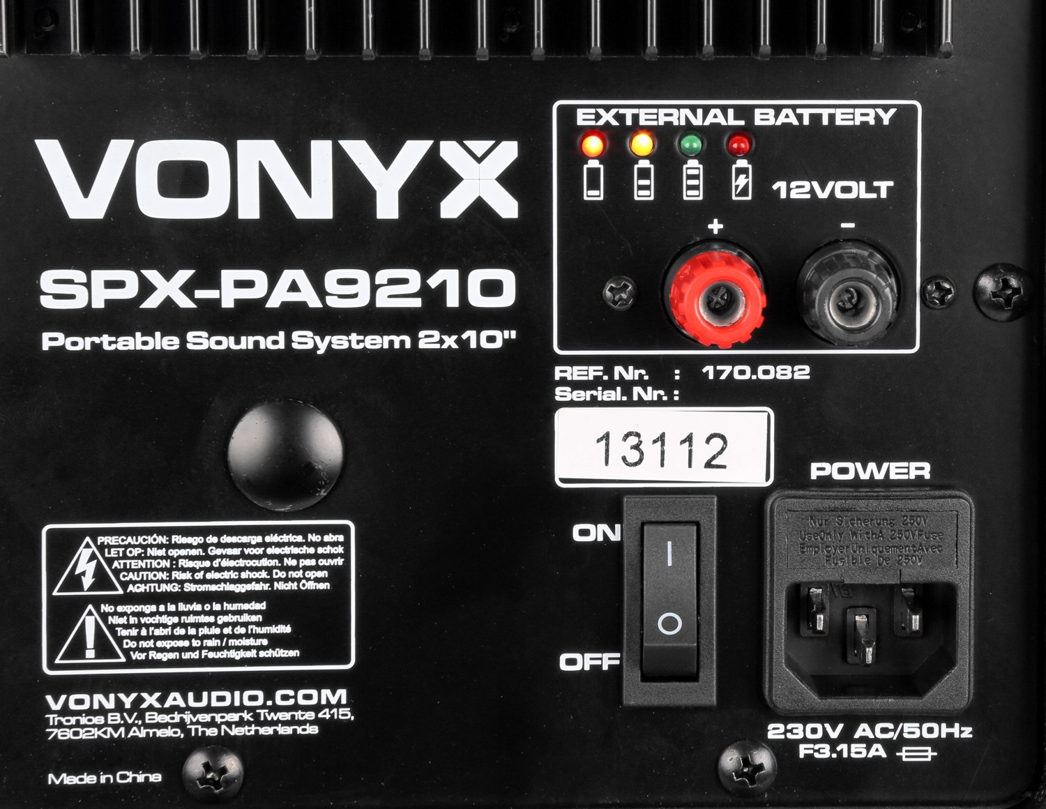 Diffusore portatile da 1000W 2x 10" con 2 radiocomandi UHF mod. SPX-PA9210