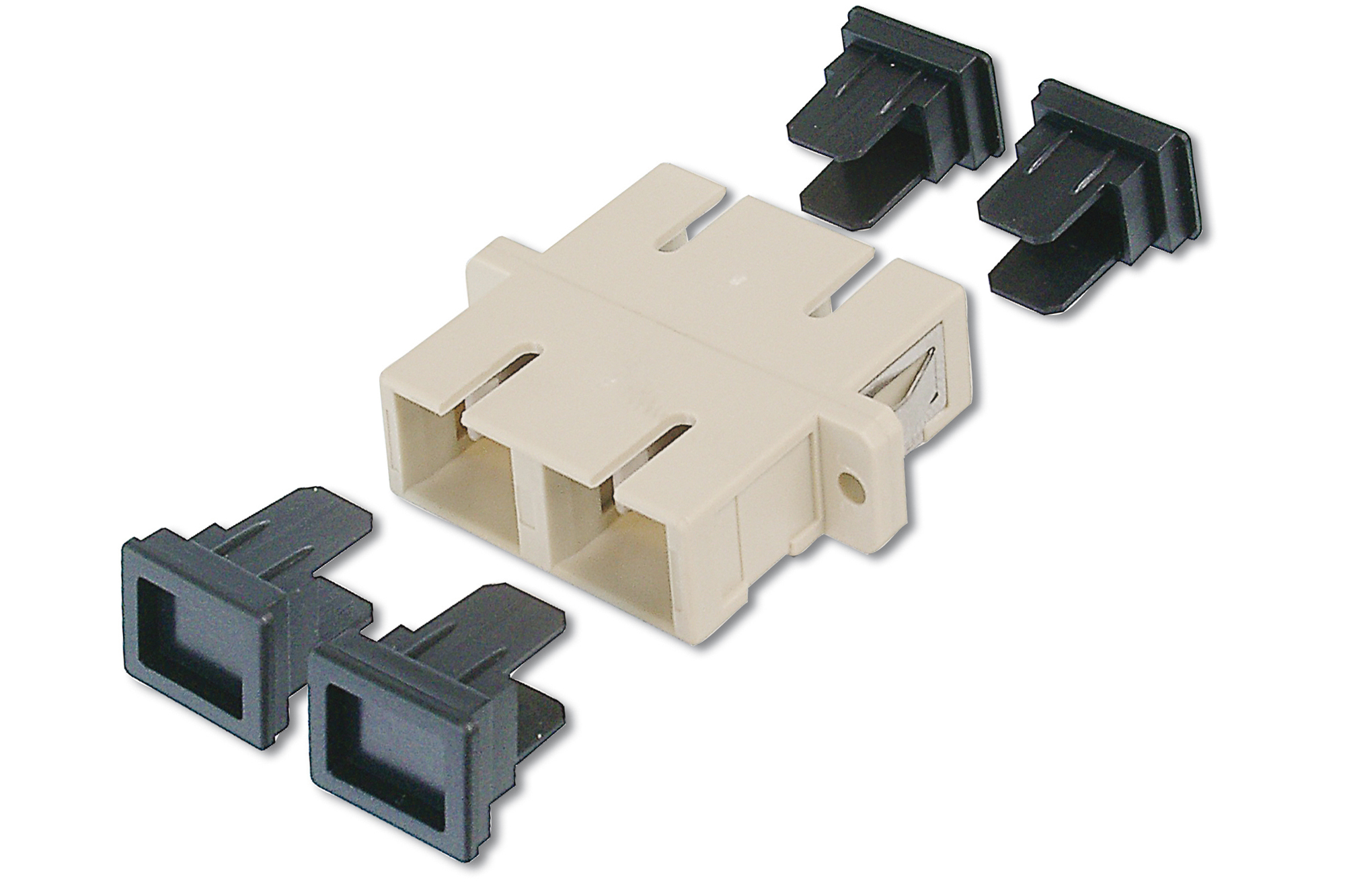 Digitus DN-96004-1 FO coupler, duplex, SC to SC, MM OM2, colore grigio ceramic sleeve, polymer housing, incl. screws