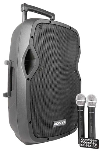 VONYX 550923016 Sistema portatile 12" da 600W  con 2 radiomic. UHF mod. AP1200PA