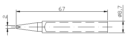 N6-4 10 Punte a scalpello da 2mm per saldatore MK-728/40W