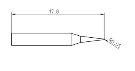 RT Pico Punta saldante, punta conica Ø 0,1 mm, MIL-SPEC T0050101399 Weller
