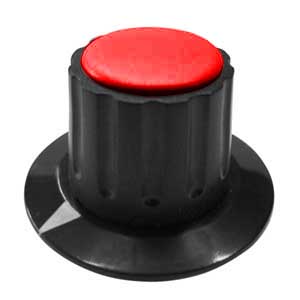 Manopola Nera A Mandrino 36x20 Ø6 Rossa MA/1125R