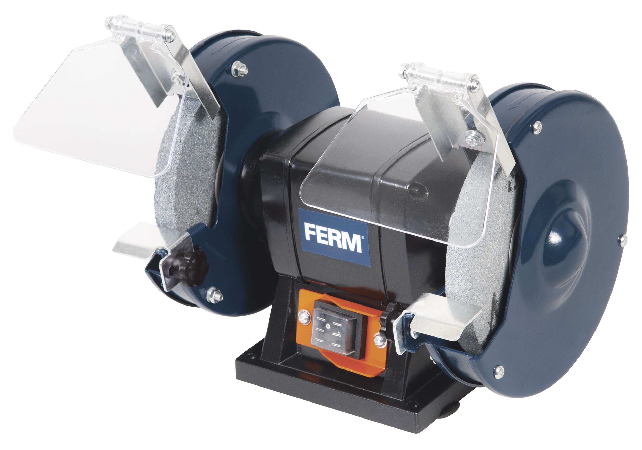 FERM BGM1019 Molatrice da banco 150W - velocità a vuoto 2950 rpm - dimensioni mola 150x16 mm - peso 5,6 kg