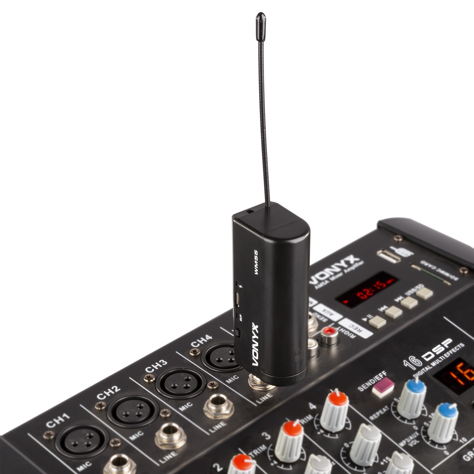 Set microfonico in banda UHF con due radiomicrofoni, Mod. WM552