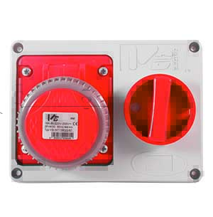 Presa Interb. Orizz. Sz Fondo Ip67 3P+Neutro+Terra 16A 400V Rosso PR/VBINT1567-C