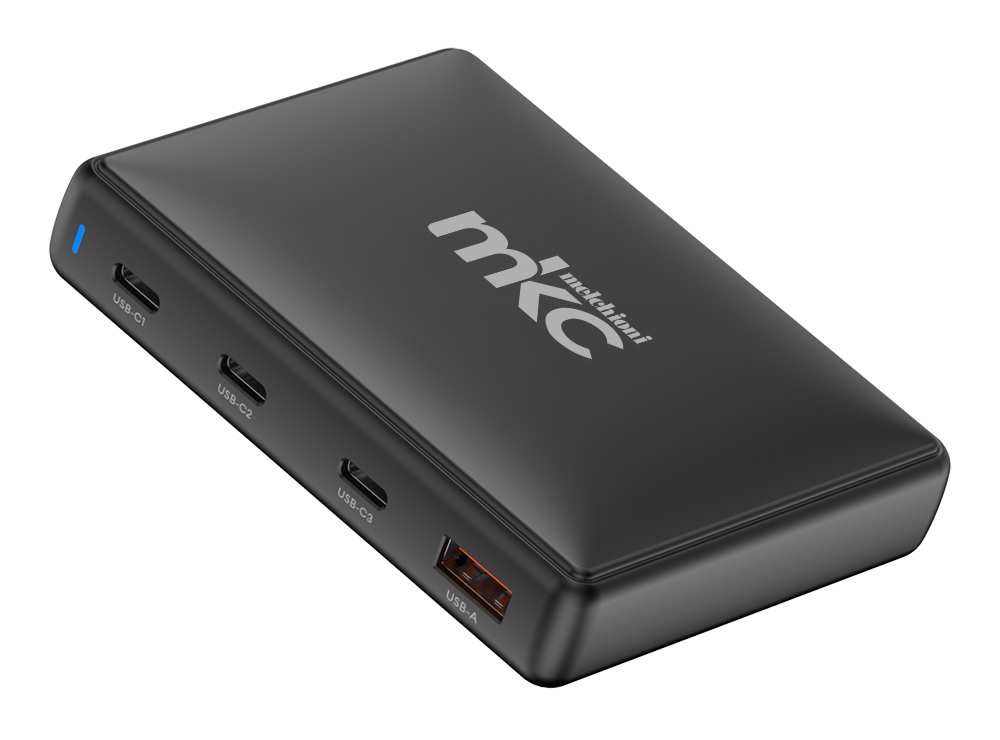 Caricabatterie USB GAN 140W PD 3 USB-C + 1 USB-A Nero