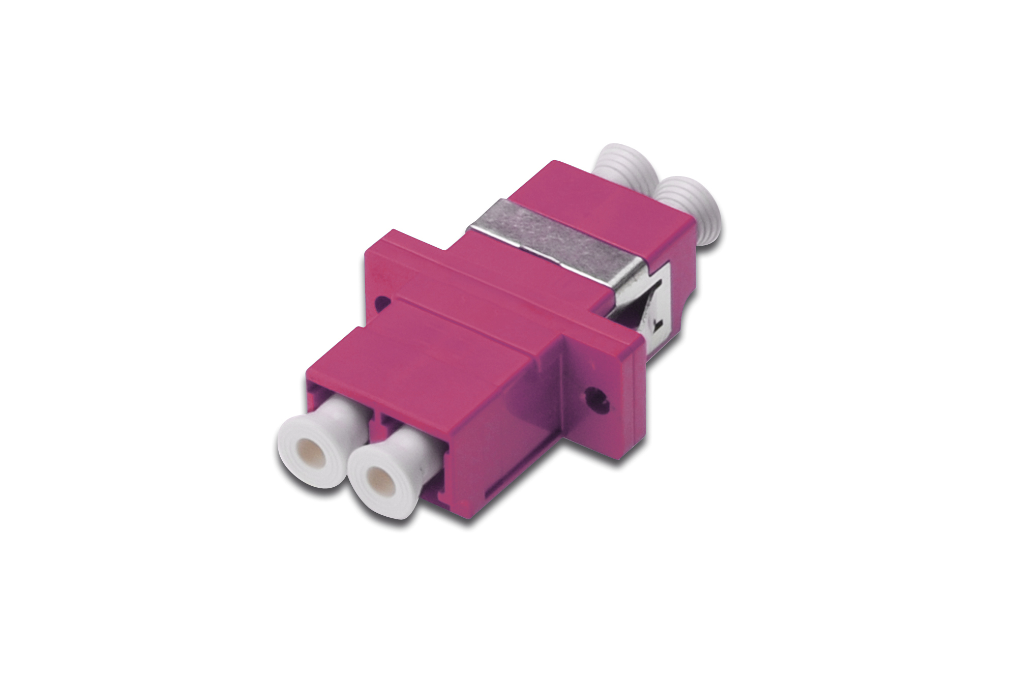 Digitus DN-96019-1 FO coupler, duplex, LC to LC, MM, violet, OM4 ceramic sleeve, polymer housing, incl. screws