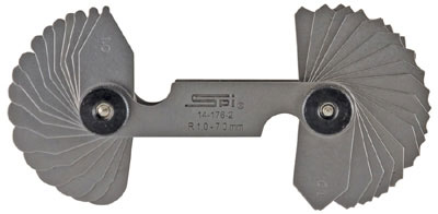 Misuratore di raggi, metrico 1 - 7mm