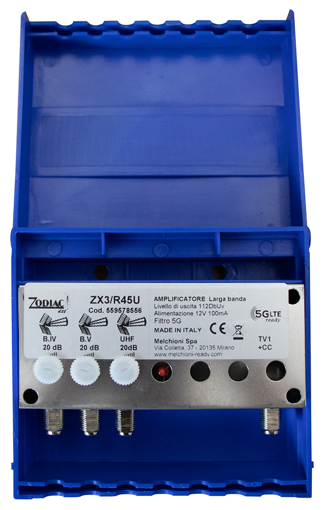 ZX3/R45U - Amplificatore DVB-T2  5G Free da palo con 3 ingressi, bande: IV - B.V - UHF