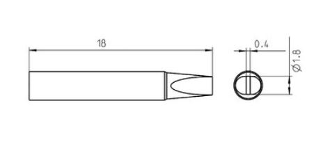 RT Micro Punta saldante, punta a cacciavite Ø 1,8 x 0,4 mm T0050100799 Weller