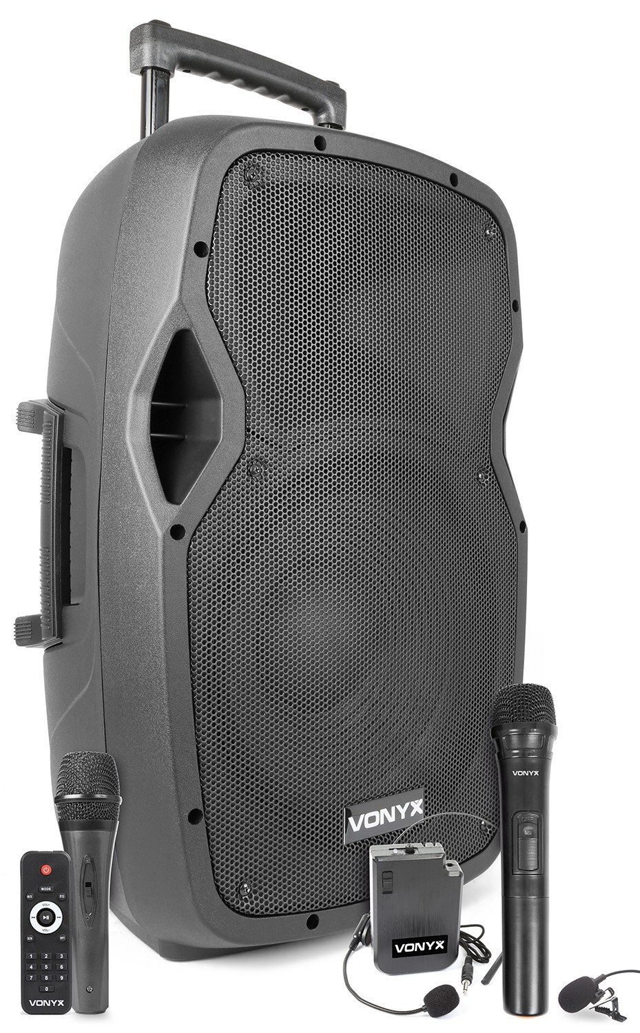 VONYX 550923425 Sistema portatile 12" da 600W  con 2 radiomic. UHF mod. AP1200PA