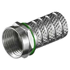 Connettore Femmina Maschio Avv. Cavo Rg6 Est.Ø6,7mm Ring Est. Verde F/1703A-I