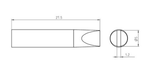 RT Ultra Punta saldante,  Ø 5,0 x 1,2 mm T0050106299 Weller