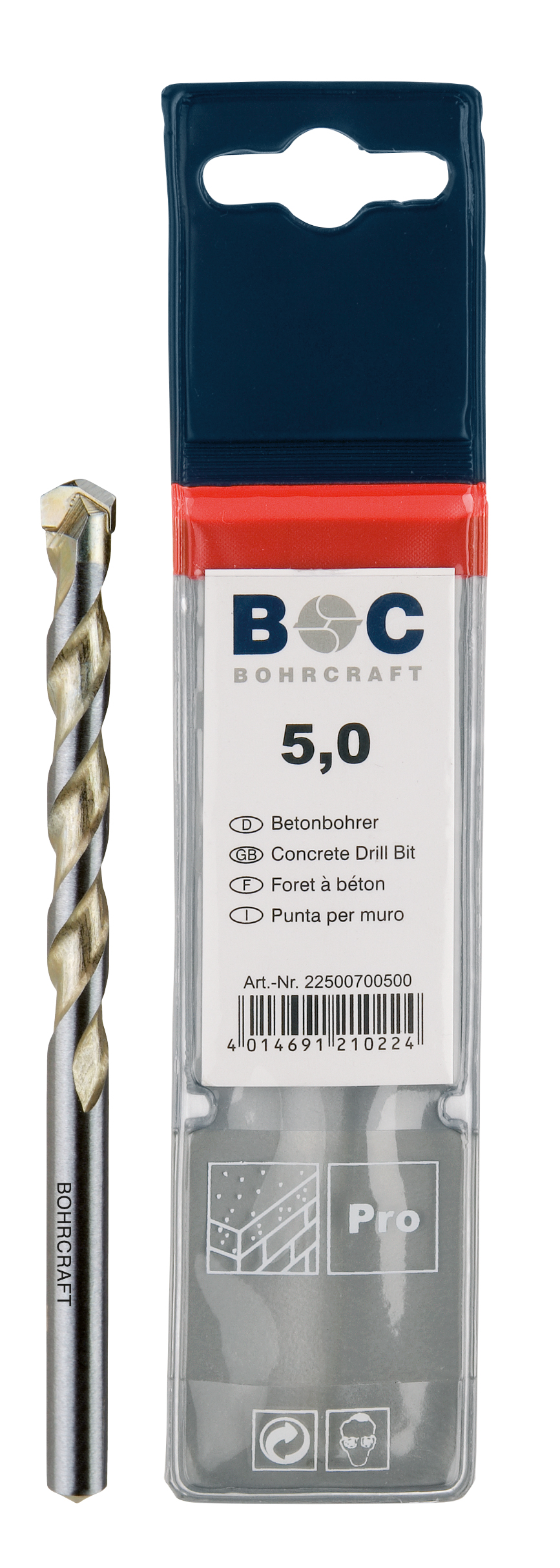 BOHRCRAFT 22800701200 Punte per granito con inserti in MD DIN 8039 ISO 5468, ø 12 mm, L=150 mm conf. 1 pz