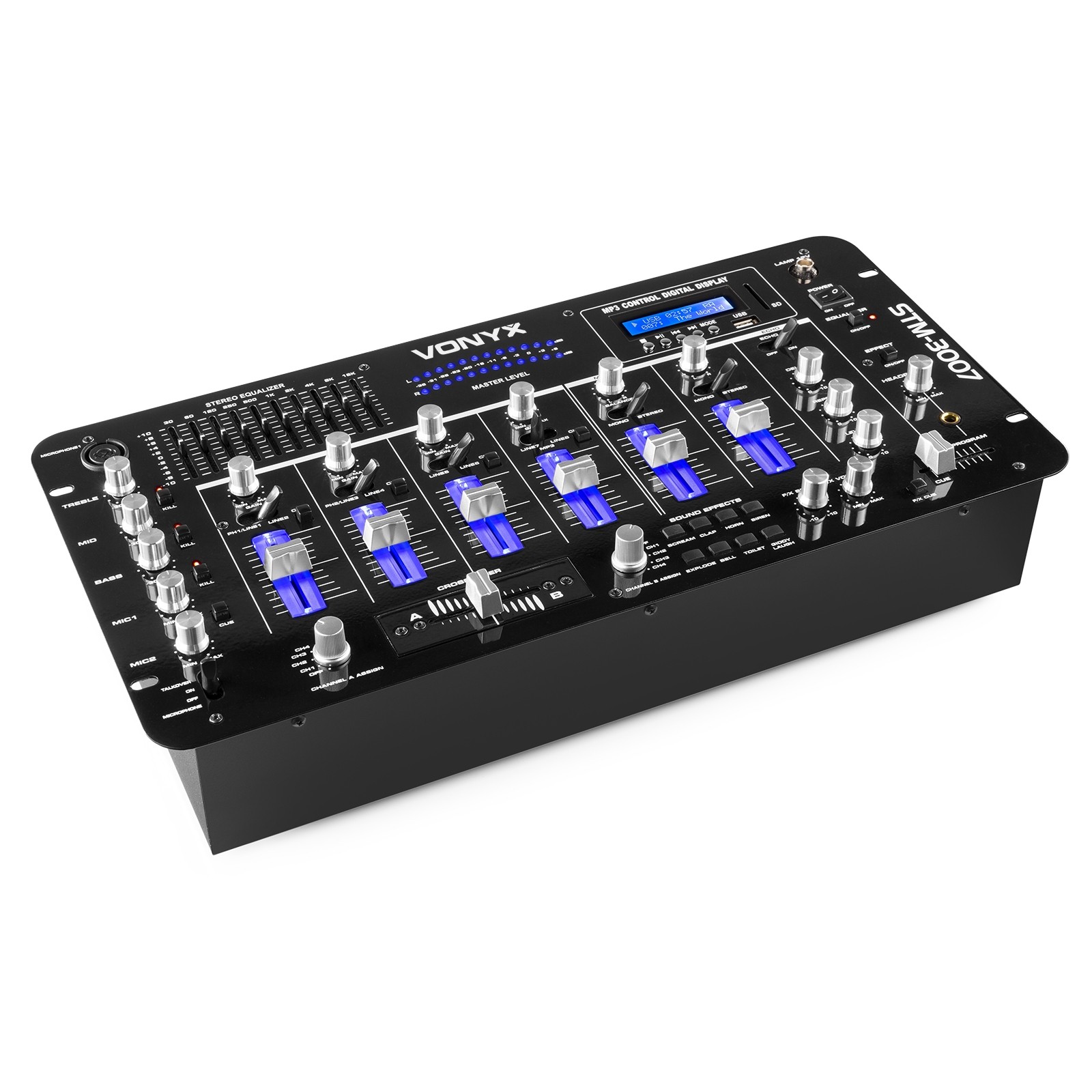 Mixer passivo 6-canali con SD/USB/mp3/Bluetooth, Mod. STM-3007