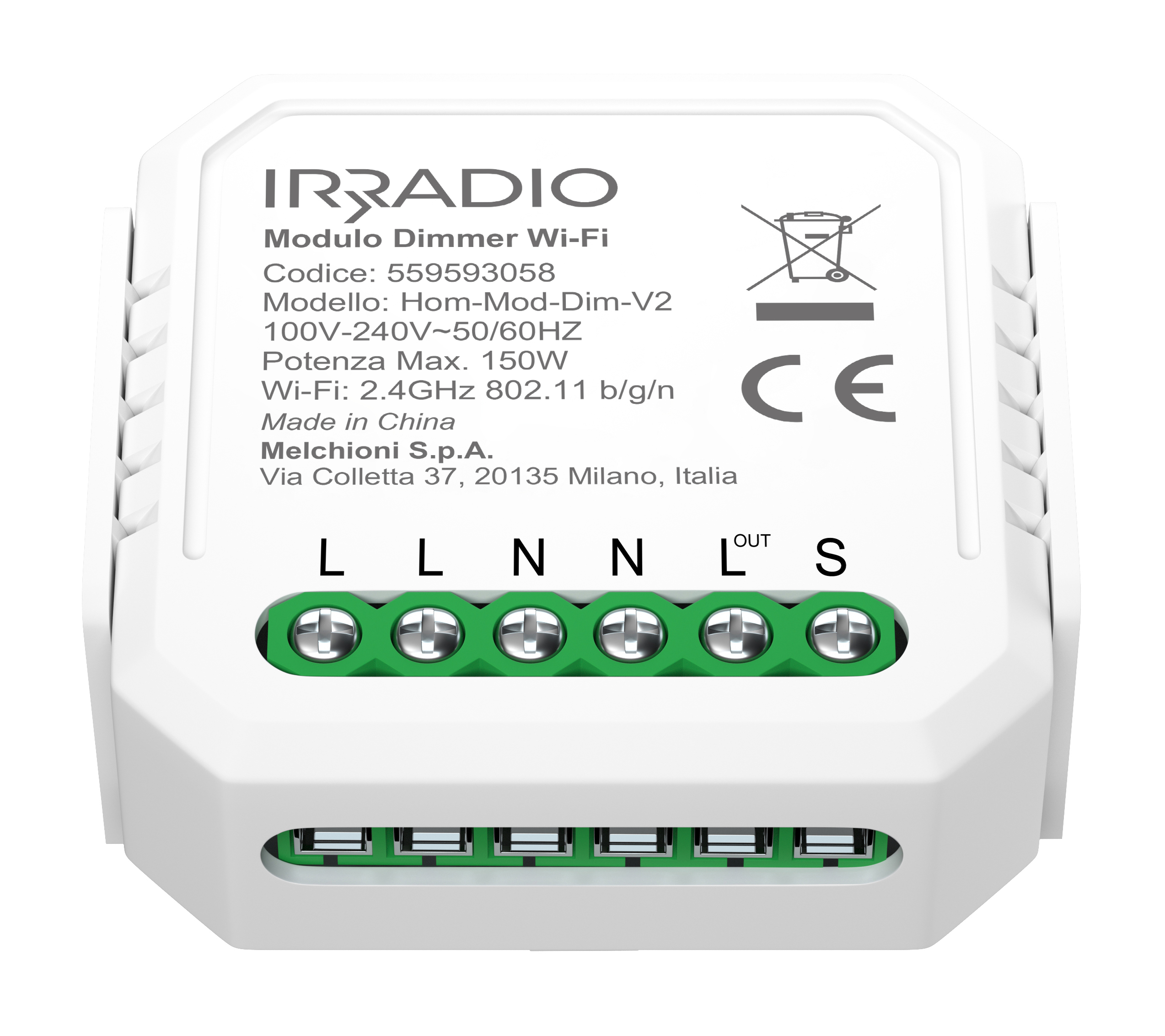 Hom-Mod-Dim-V2 Modulo dimmer 150W da incasso WiFi