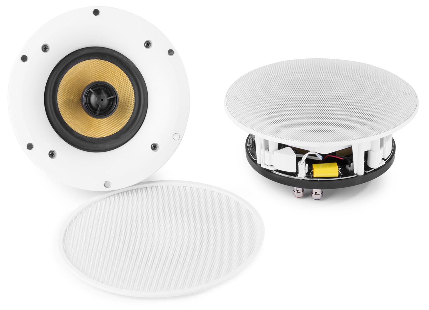 Coppia diffusori WI-FI e Bluetooth da incasso a soffitto 100W 8Ω, colore bianco, Mod.WCS50