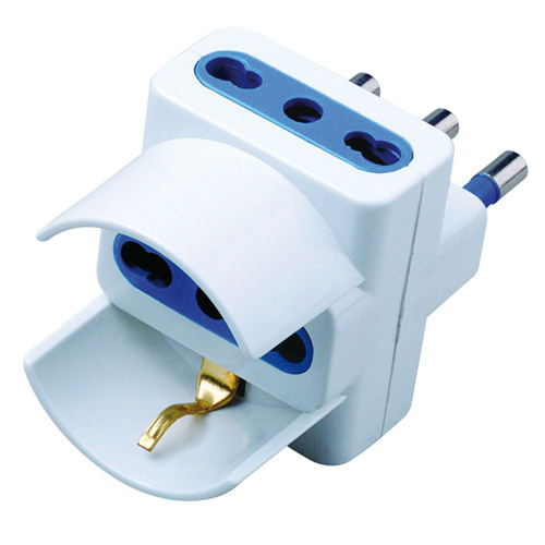 Adattatore triplo 16 a bianco blister  MKC
