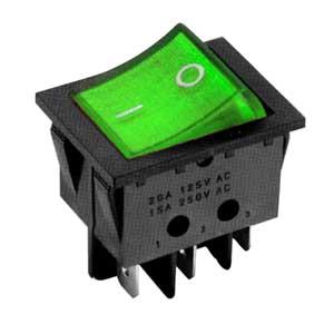 Interruttore A Bilanciere 16A-250V Bipolare Verde INT/2281-I