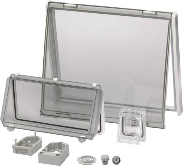 Coperchio Fibox 3730692 ribaltabile con finestra in Policarbonato trasparente