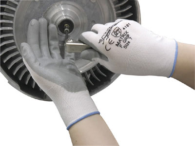 Guanti bianchi Pro-Safe con schiuma di nitrile grigia, taglia 9/L