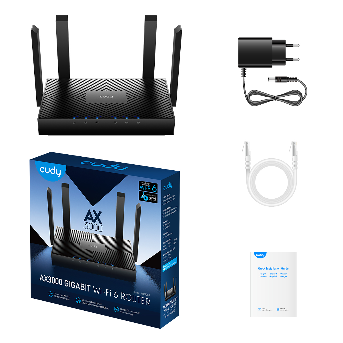 WR3000 - AX3000 Gigabit Wi-Fi 6 Mesh Router