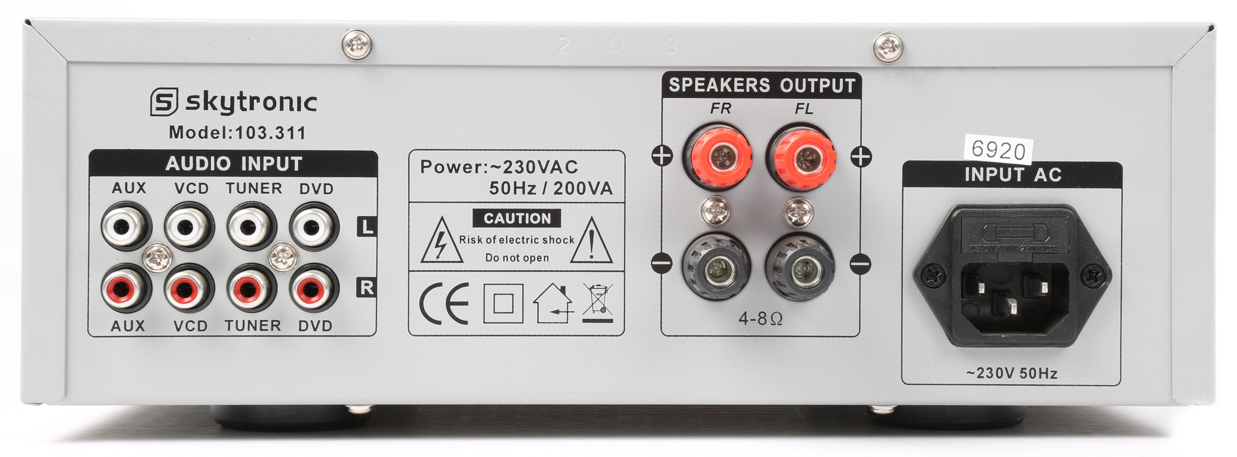 Amplificatore karaoke, 2x50W, impedenza: 4 Ohm / 8 Ohm AV400
