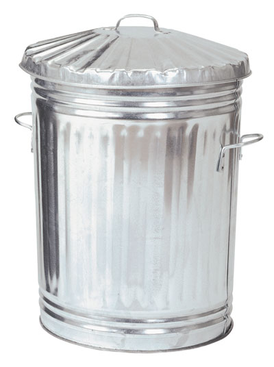 Pattumiera conica 24 X 18" galvanizzata, con coperchio