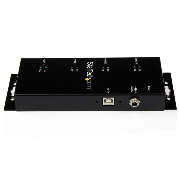 Startech.com ICUSB2324I Hub adattatore seriale USB a DB9 RS232 a 4 porte - Guide DIN industriali e montabile a parete - Ritenzione della porta COM - Hub USB a DB9 RS232 (ICUSB2324I)