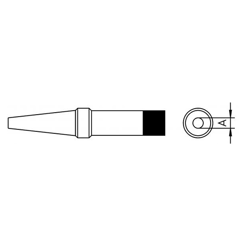 Punta Weller conica dritta per saldatori serie TCP, 0,8 mm, 4PTO8-1