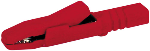 Pinza a coccodrillo rossa isolata per spina banana 4mm 492540075 Hirshmann