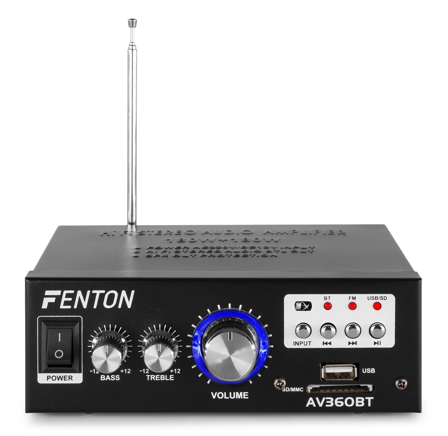 Mini Amplificatore 2x40W con BT / SD / USB / MP3 / FM AV360BT