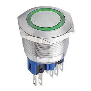 Pulsante Piatto Antivand Con Ring Luminoso Verde P/LAS1AGQV-I
