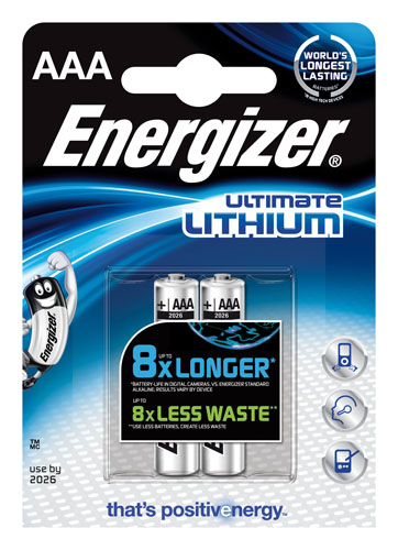 Batteria al litio AAA ministilo ultimate Energizer blister da 2 pezzi