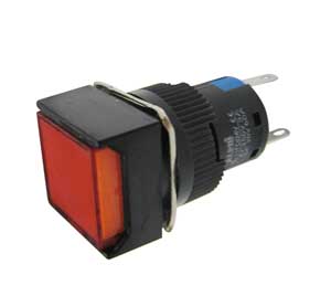 Pulsante Luminoso Quadrato 24V Rosso AP/INT/011R-I