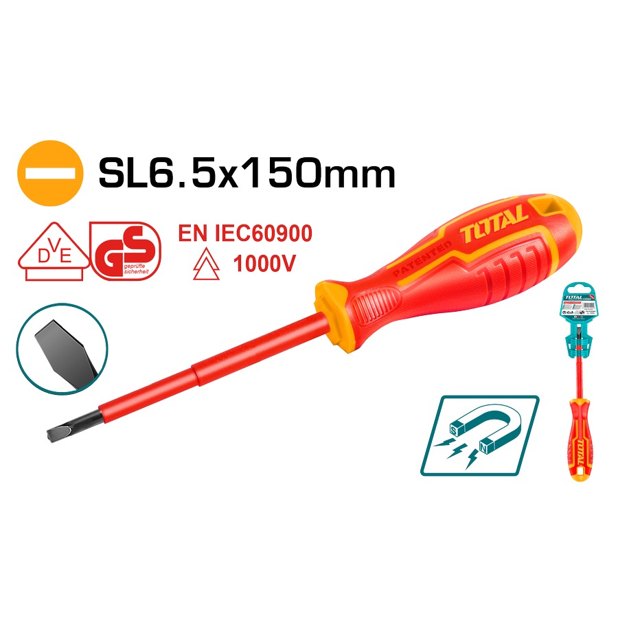 Cacciavite Isolato a Taglio CR-V SL6,5x150 THTIS6150