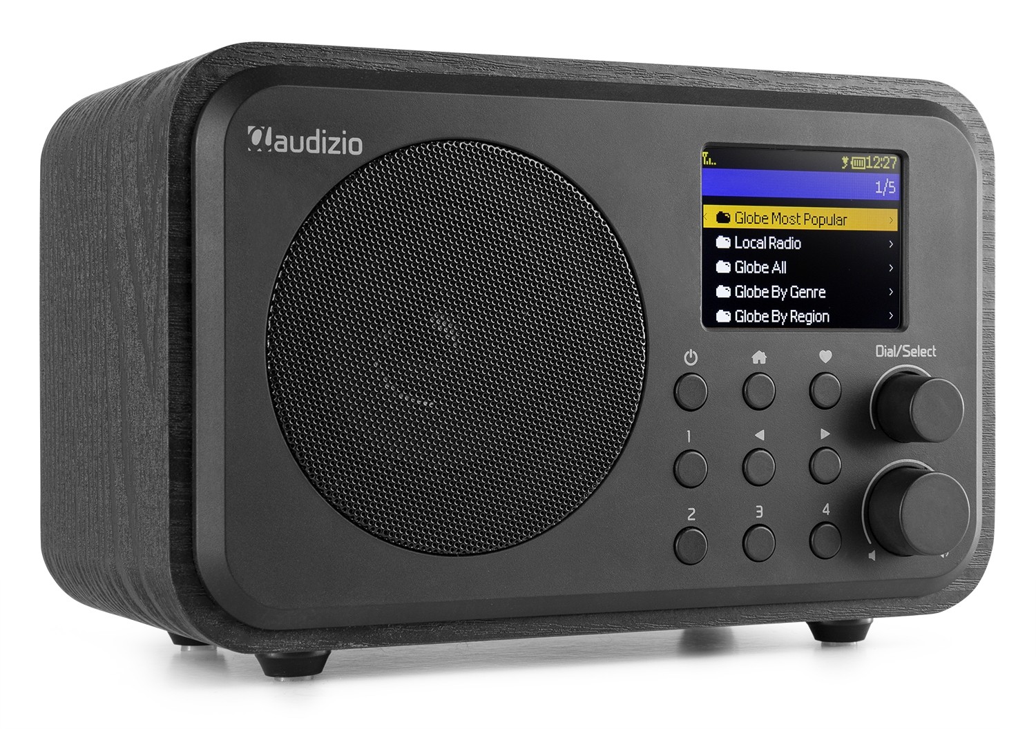 Venezia, WiFi Internet radio, batteria integrata e display a colori, colore nero