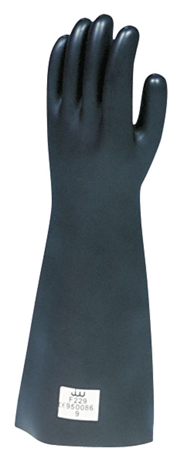 Guanti lunghi 17" in gomma nera, peso medio, taglia 10/XL