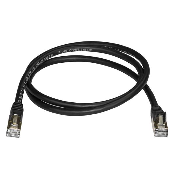Startech.com 6ASPAT1MBK Cavo Ethernet CAT6a da 1m - Cavo di rete Lan RJ45 10 Gigabit Schermato 100W PoE - Cavo dati patch STP 10GbE - Testato individualmente - Certificato UL/TIA - Nero (6ASPAT1MBK)