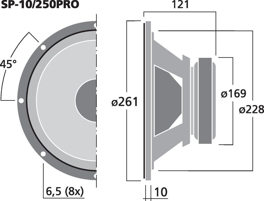 SP-10/250PRO - Altoparlante per Bassi PA