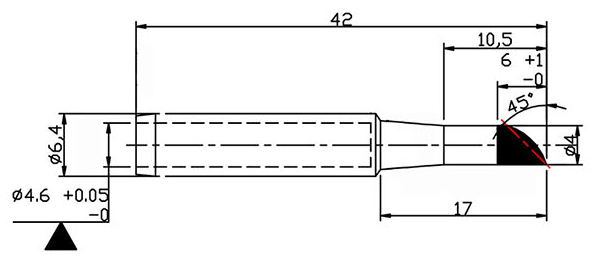 N9-46 10 Punte a mezzaluna da 45° 4mm per saldatore MK-8988