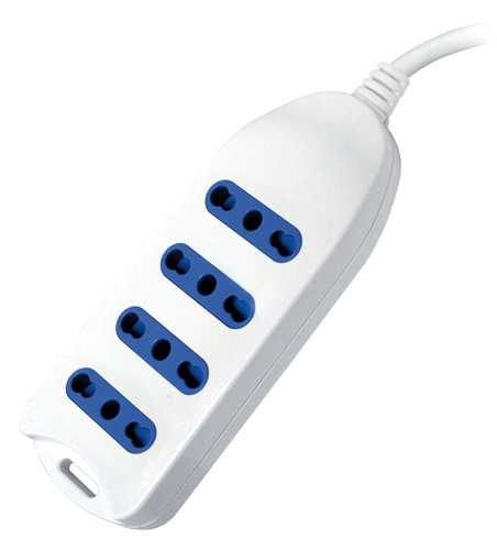 Multipresa bianca 4 prese bipasso 10/16A - Spina 2P+T 16A   MKC