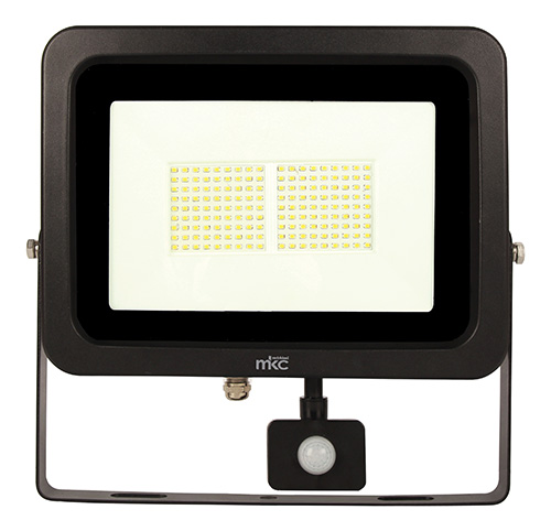 Faro HTP-S 100W, con sensore PIR, 4000K, Nero, MKC Light