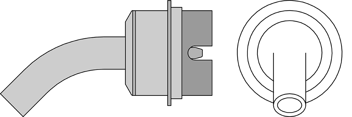 Ugello tondo, curvo senza vuoto, Diametro: ø 6,0 mm x 45° T0058750765N Weller