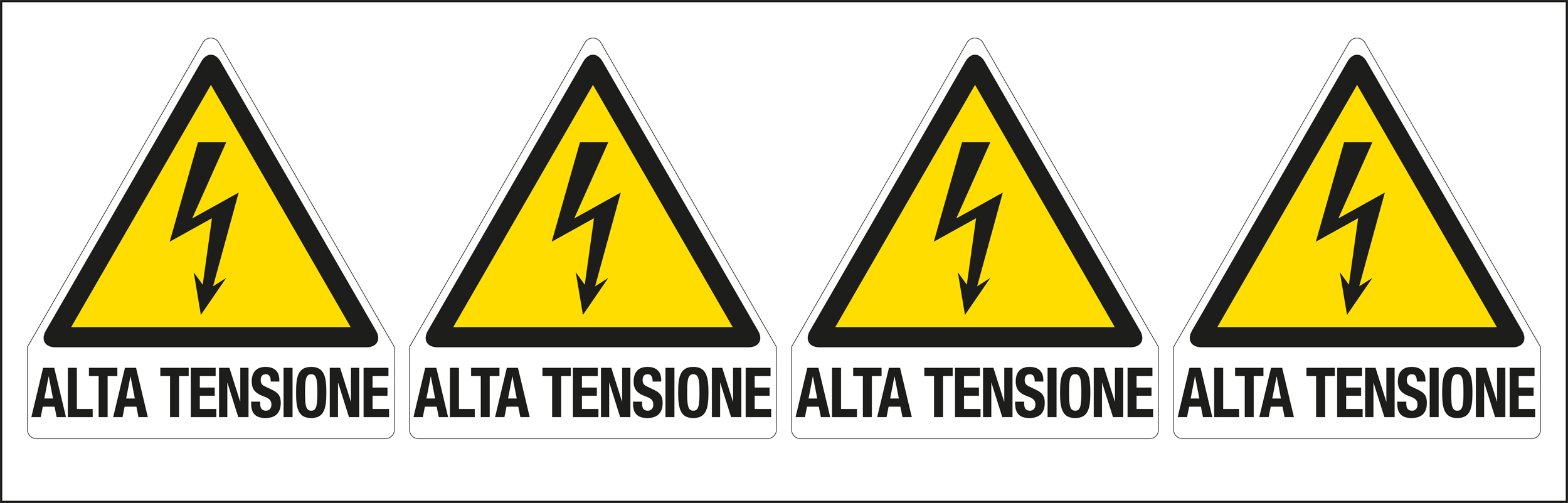 Cartelli Segnalatori E9559B Foglio 4 Et. ades. pericolo alta tensione