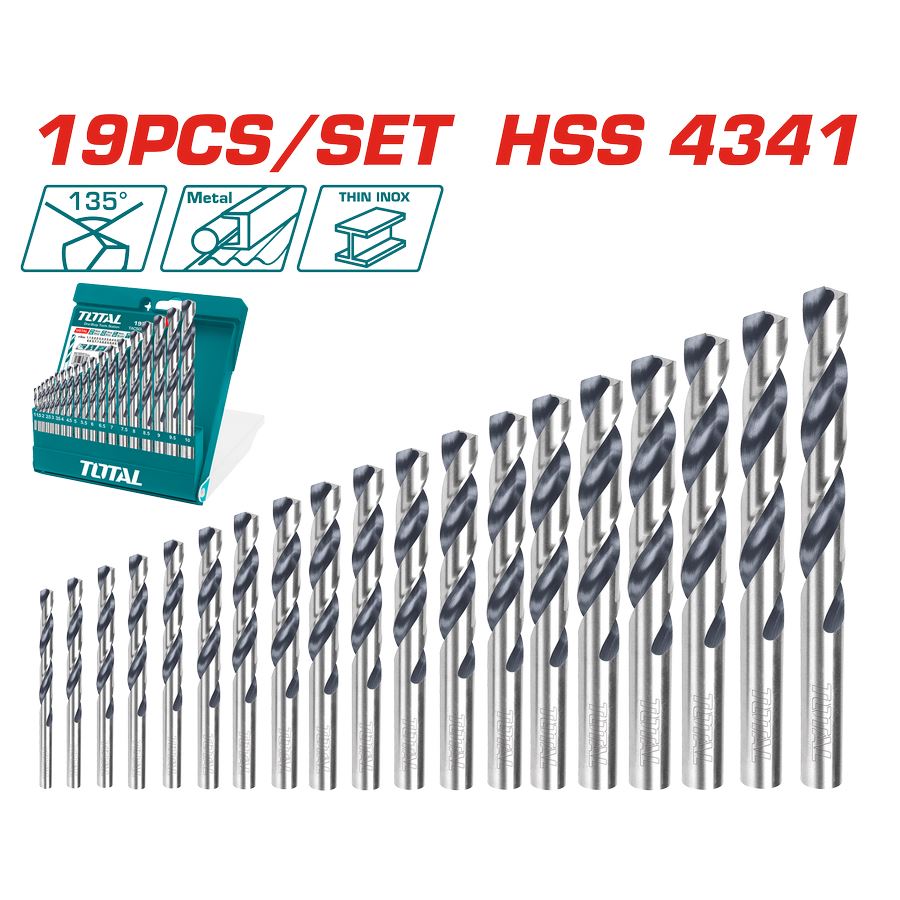 Set 19 Punte Trapano HSS per Metallo TACSD0195