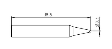 RT Micro Punta saldante, taglio sbieco Ø 0,4 mm T0050100299 - Weller