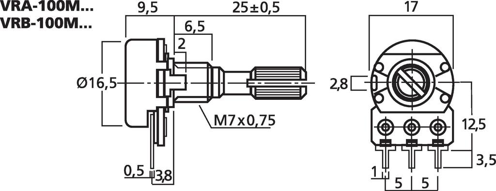 VRB-100M1 - potenziometro rotativo